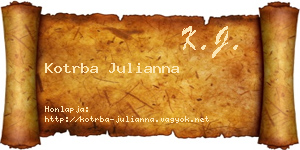 Kotrba Julianna névjegykártya